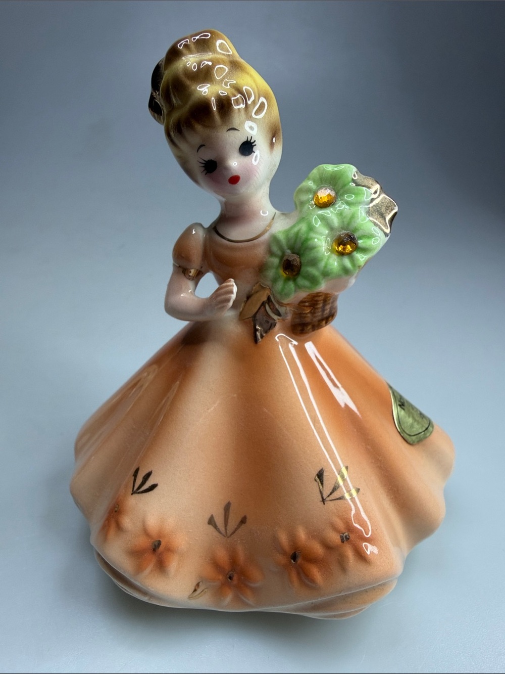 Vintage Josef Originals November Topaz Birthday Girl Figurine. Japan. 1950’s